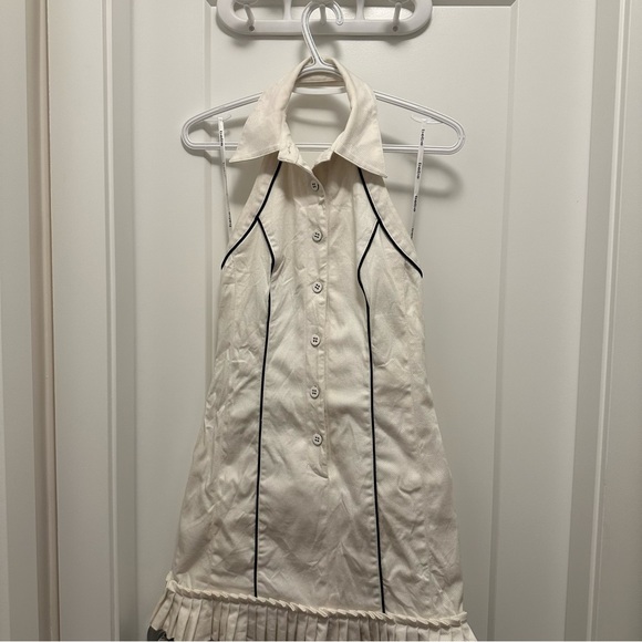 Vintage BeBe y2k tennis halter dress ruffles button front - Picture 13 of 15